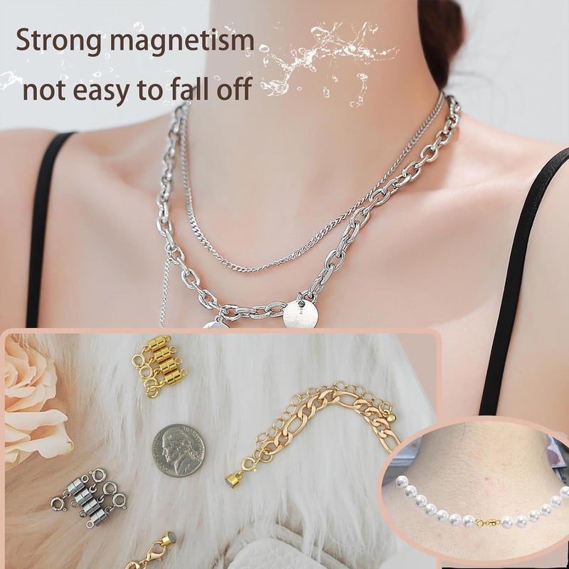 HOLAILS Magnetic Necklace Clasp as Gift for Mom Necklace Extender Gold,Extender for Women Jewelry Clasp Converters for Bracelet Necklaces Anklet Chain Jewelry Set(12Pcs Gold) - Image 3